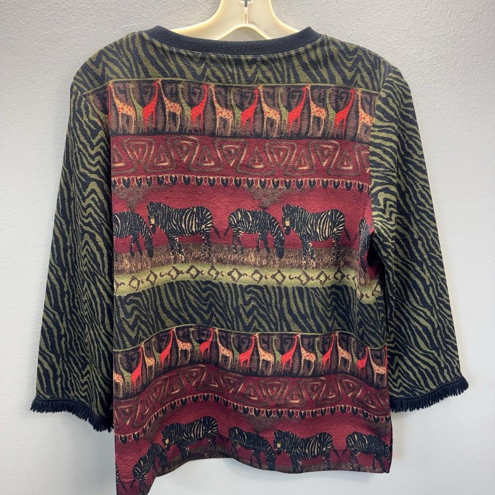 Stonebridge Petite Medium Animal Print Long Sleeve Top - Picture 6 of 11
